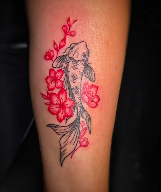 Koi Fish & Cherry Blossoms