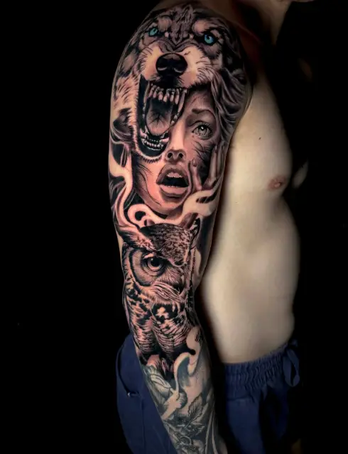 Client Requested Woman wolf owl