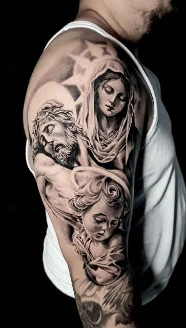 Custom religous tattoo