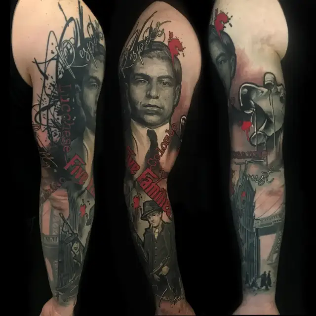 Five Families — NY mafia trash polka sleeve