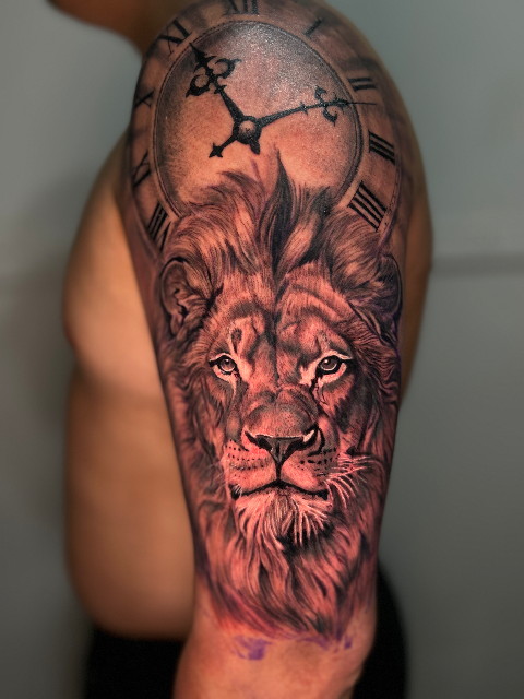 Lion black and grey