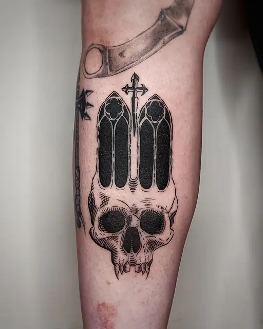 Gothic church skull
